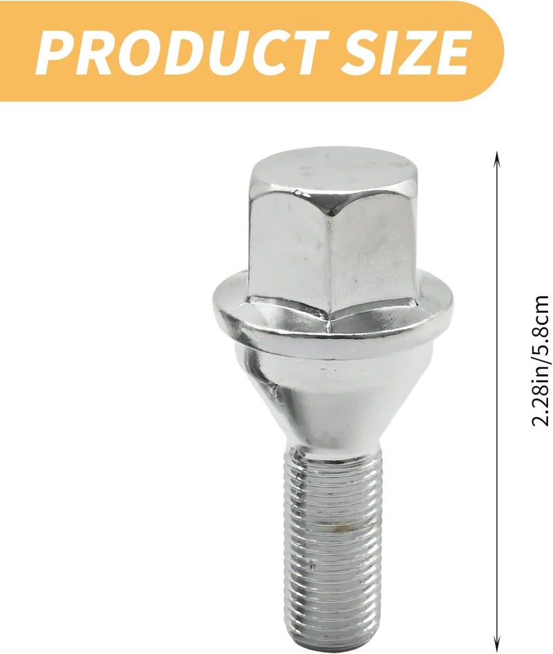 UOIENRT 20Pcs 68296586AA Lug Bolts Wheel Studs Nuts for Jeep Renegade, Dodge Hornet, Fiat 500 - Image 5