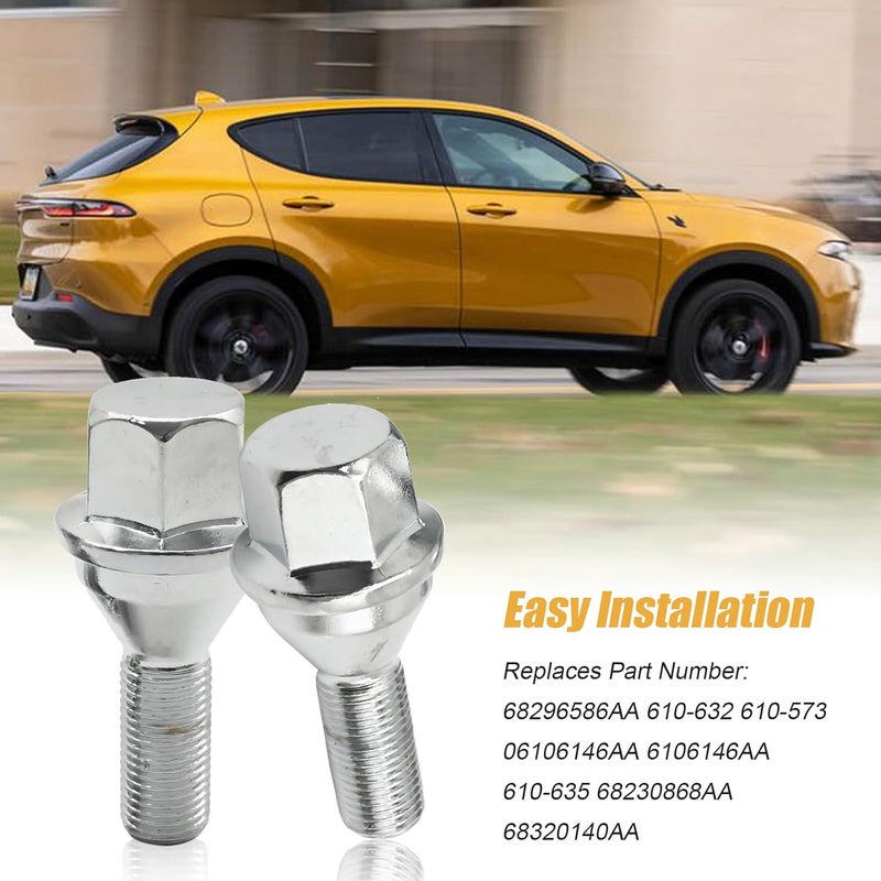 UOIENRT 20Pcs 68296586AA Lug Bolts Wheel Studs Nuts for Jeep Renegade, Dodge Hornet, Fiat 500 - Image 2