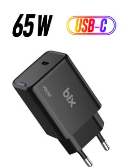BX1P65G Gan 65W Type-C Pd Fast Charger with Surge Protection and LED Indicator Black