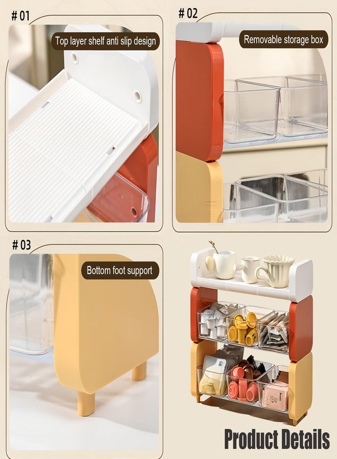 LamChyar Coffee Bar Organizer for Countertop, 3-Tier K-Cup Organizer, Tea Bag Organizer, Coffee Accessories Storage Rack for Coffee Pod Sugar Bags Drinking Straw - Image 3