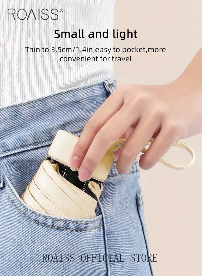 رويس مظلة متعددة الوظائف للسيدات مع طلاء مكثف للعزل الحراري والتبريد وأضلاع مظلة مقواة لزيادة مقاومة الرياح والمطر طيها ست مرات بتصميم مدمج للمطر والشمس بمعيار UPF50 - Image 5