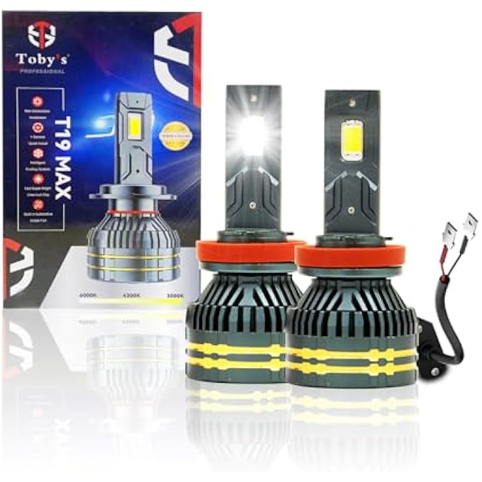توبيز مجموعة مصابيح أمامية LED أصلية مختبرة T19 Max H1 130Wair Power 13000 لومن ساطعة بثلاثة ألوان بدرجة حرارة 6000K4300K3000K - Image 2