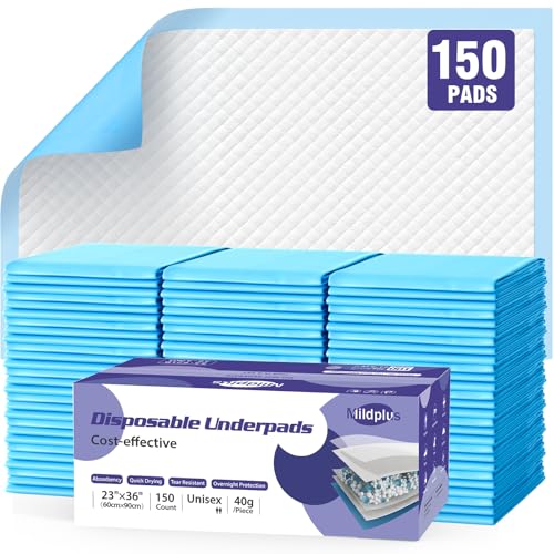 MILDPLUS Disposable Pads 2336 150pcs Moderate Absorbent Underpads Incontinence Bed Pads Disposable Chucks Pee Pads for Kids Adults and Pet