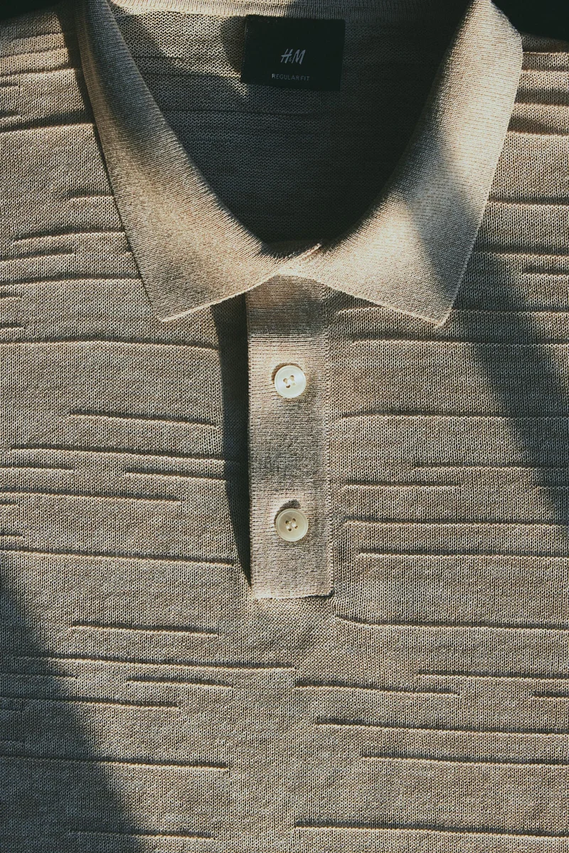 H&M Regular Fit Fine-knit polo shirt