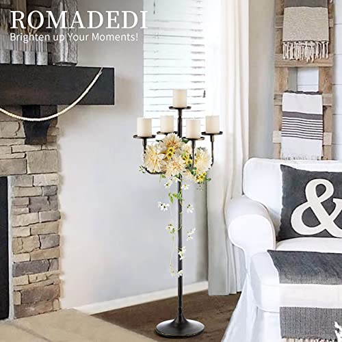 Romadedi Candelabra Tall Candle Holder - 47 inch Floor Candle Holders for Pillar Candles, Candlestick Holders Centerpiece for Home Living Room Decor, French Country, Vintage, Rustic, 2 pcs - Image 5