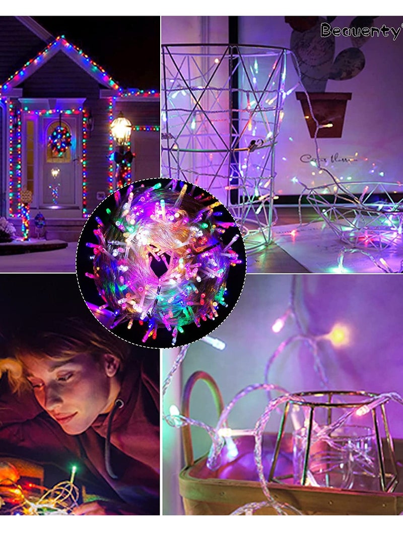 PAMEER - Multicolor LED String Lights Black Wire Plug-in 15mtr 200 LEDs String Home Decorative LED Strip for Christmas EID Ramadan Diwali and Wedding Parties Decoration Box Button Control 8 Modes - Image 1