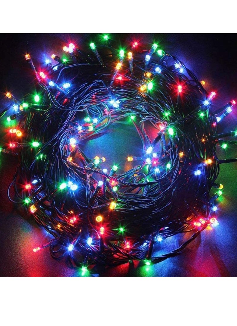 PAMEER - Multicolor LED String Lights Black Wire Plug-in 15mtr 200 LEDs String Home Decorative LED Strip for Christmas EID Ramadan Diwali and Wedding Parties Decoration Box Button Control 8 Modes - Image 1