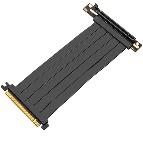 OwlTree PCIE 4.0 Riser Cable 90 Degree, PCIe 4.0 x16 High Speed Flexible Extender Card, EMI Shielded 30AWG, TPE Cable Sleeves, Pcie 4.0 Riser Compatible with 4090 4080 4070 3090 and Pcie 3.0 System 20cm - Image 1