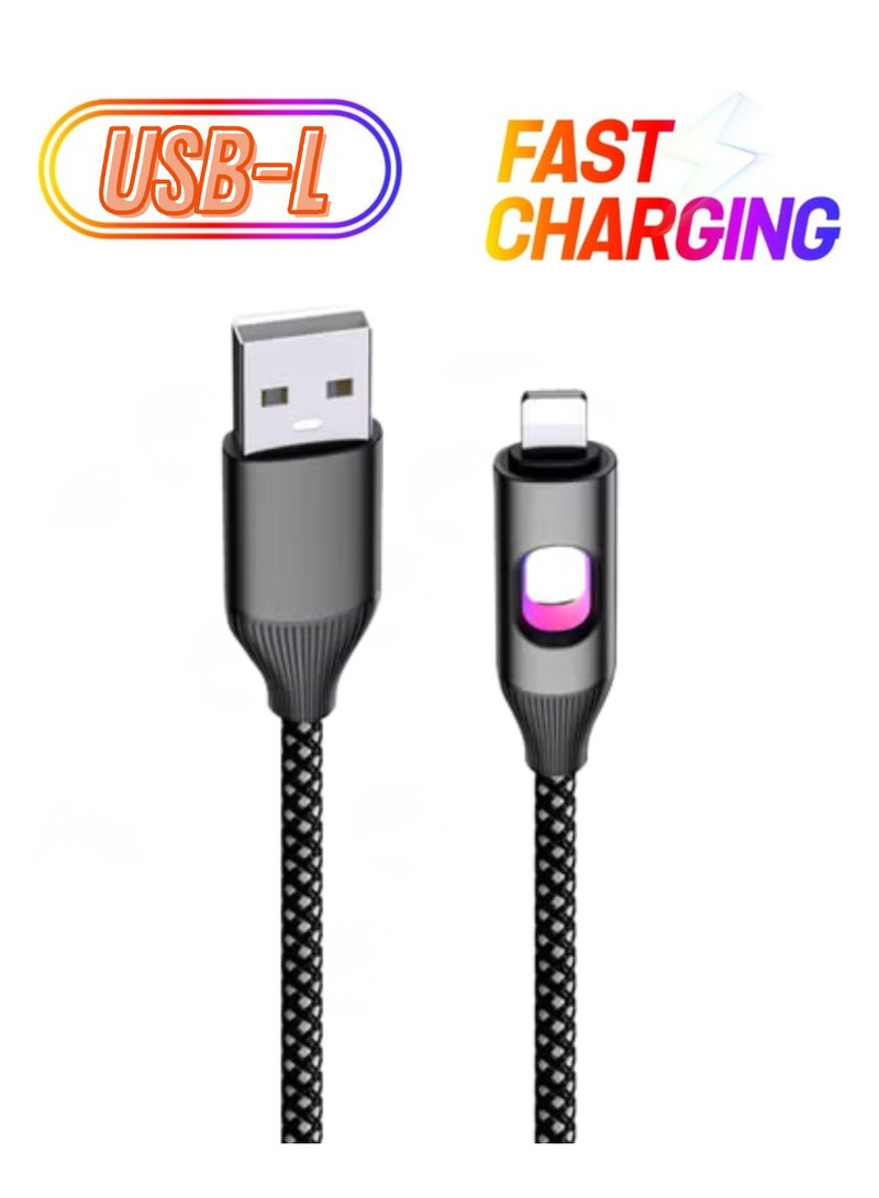 هامزون كابل شحن سريع من USB إلى Lightning بقوة 60 وات بطول 1 متر، سلك شاحن مضفر من النايلون لأجهزة iPhone وiPad وAirPods، يدعم مزامنة البيانات والشحن عالي السرعة - Image 1