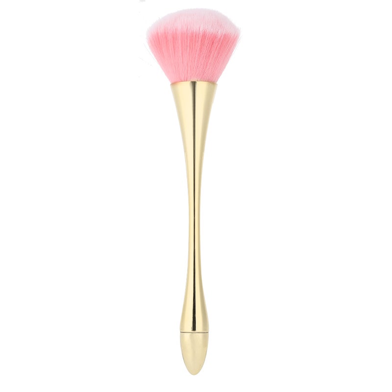 Nail Dust Brush Powder Dust Remover Nail Art Manicure Tool Large Size Gold - Image 1