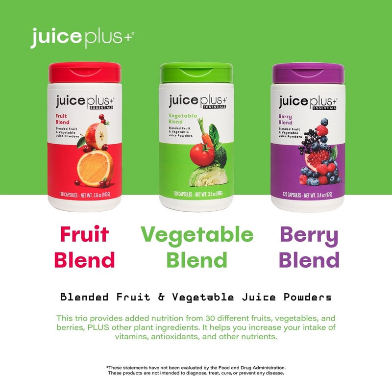 Juice Plus Fruit Vegetable  Berry Blend  Fruit and Vegetable Supplement for Immune Support Cognitive Health  Radiant Skin  3 Bottles 120 Capsules Each - Image 5