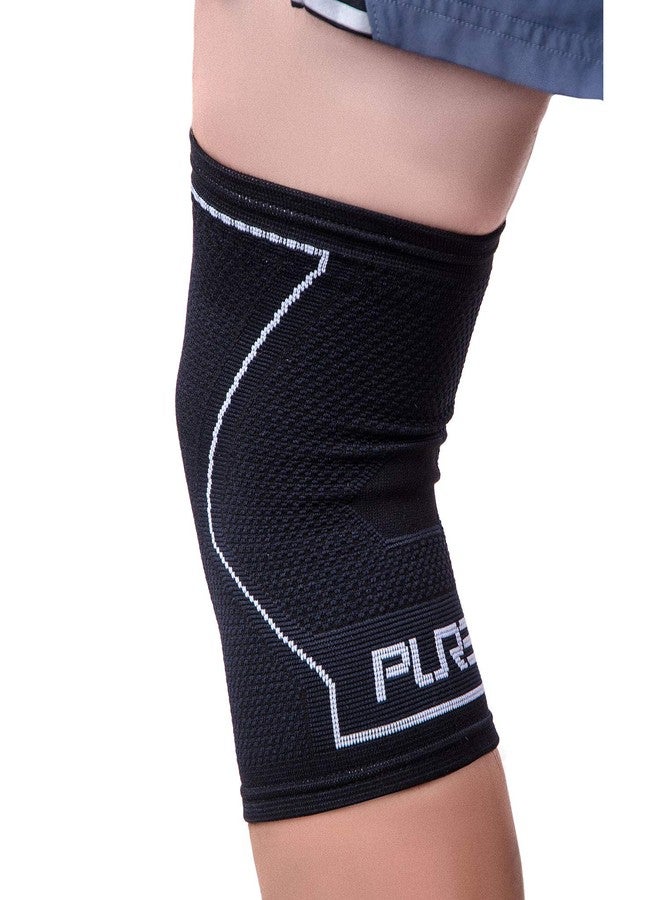 Pure Compression Compression Knee Support Sleeve - Relieve Knee Pain, Recovery Sleeve for Men and Women - Great for Running, Weight Lifting, Sports (Small, Black) - Image 2