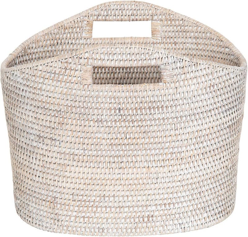 Kouboo KOUBOO La Jolla Oval Magazine Rack WhiteWash  - Image 4