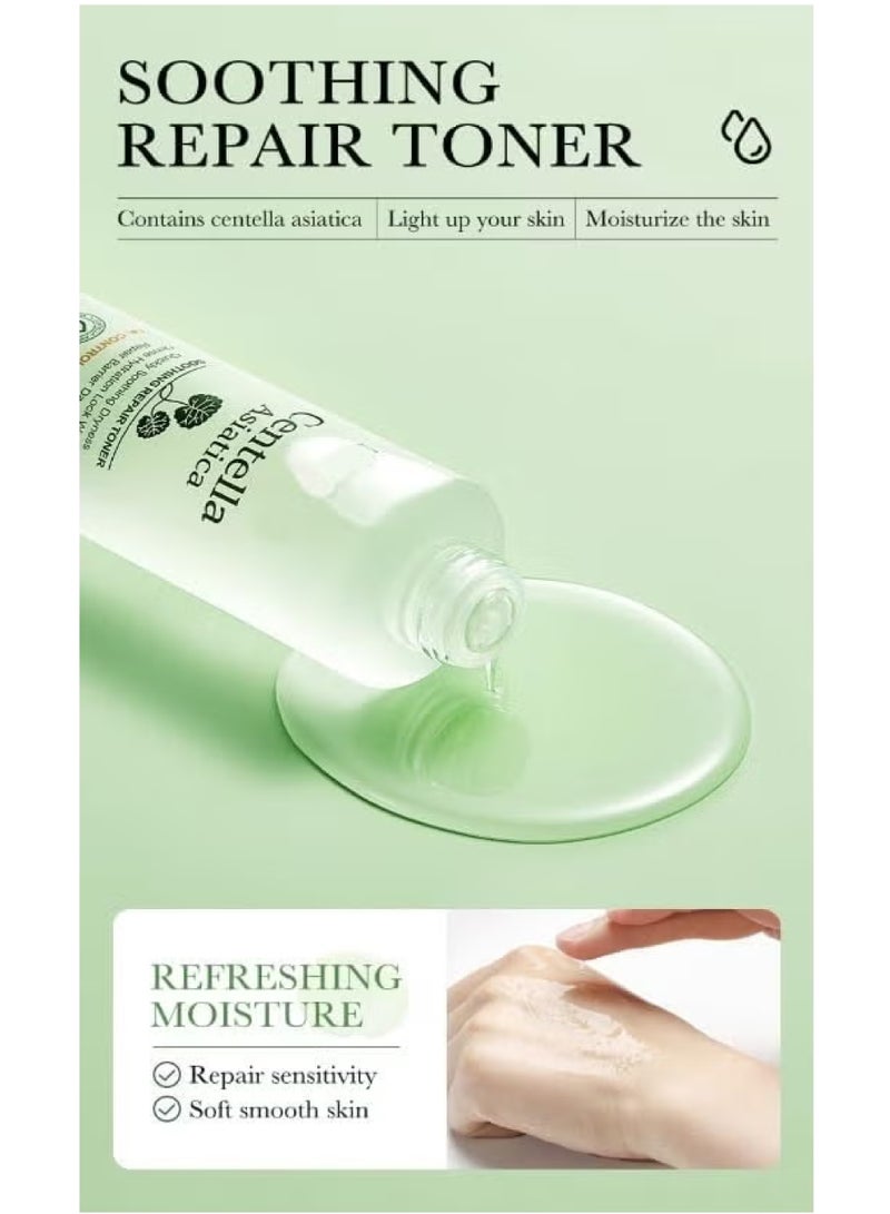 BIOAOUA Centella Asiatica Daily Skincare Set - Cleanser, Toner, Serum, Lotion, Eye Cream & Face Cream - Hydrating, Soothing, Moisturizing for All Skin Types - Natural Botanical Formula - 6-Piece Kit - Image 4