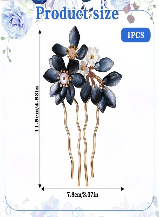 Ymapinc شوكة شعر ماغنوليا من Ymapinc للنساء، طولها 4.5 بوصة، دبابيس شعر صينية عتيقة مزينة بالزهور، دبوس شعر مزين باللؤلؤ، دبوس شعر على شكل زهرة - Image 2
