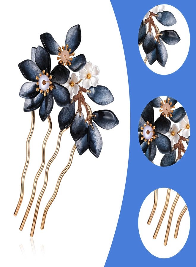 Ymapinc شوكة شعر ماغنوليا من Ymapinc للنساء، طولها 4.5 بوصة، دبابيس شعر صينية عتيقة مزينة بالزهور، دبوس شعر مزين باللؤلؤ، دبوس شعر على شكل زهرة - Image 3