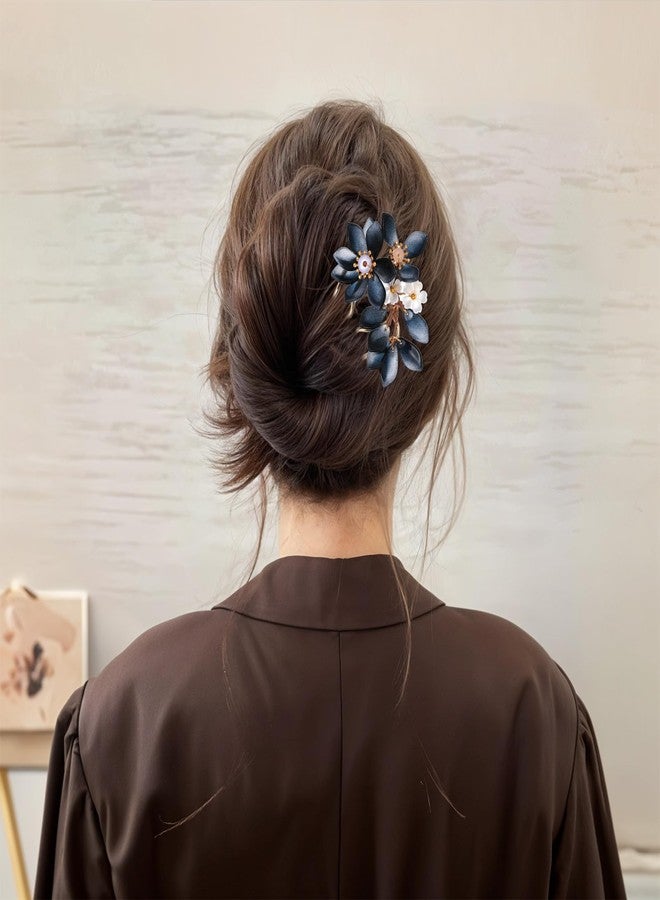 Ymapinc شوكة شعر ماغنوليا من Ymapinc للنساء، طولها 4.5 بوصة، دبابيس شعر صينية عتيقة مزينة بالزهور، دبوس شعر مزين باللؤلؤ، دبوس شعر على شكل زهرة - Image 5