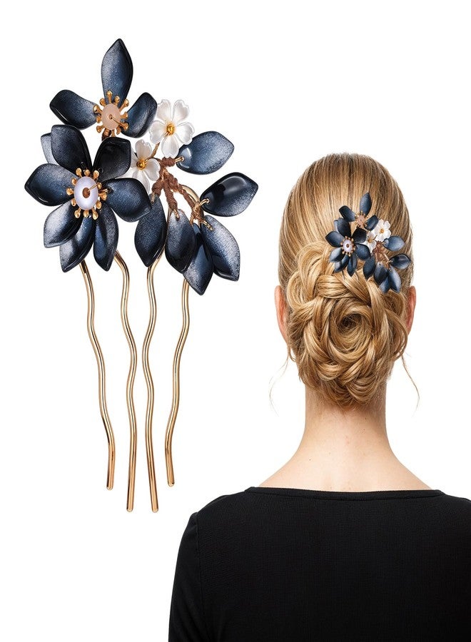 Ymapinc شوكة شعر ماغنوليا من Ymapinc للنساء، طولها 4.5 بوصة، دبابيس شعر صينية عتيقة مزينة بالزهور، دبوس شعر مزين باللؤلؤ، دبوس شعر على شكل زهرة - Image 1