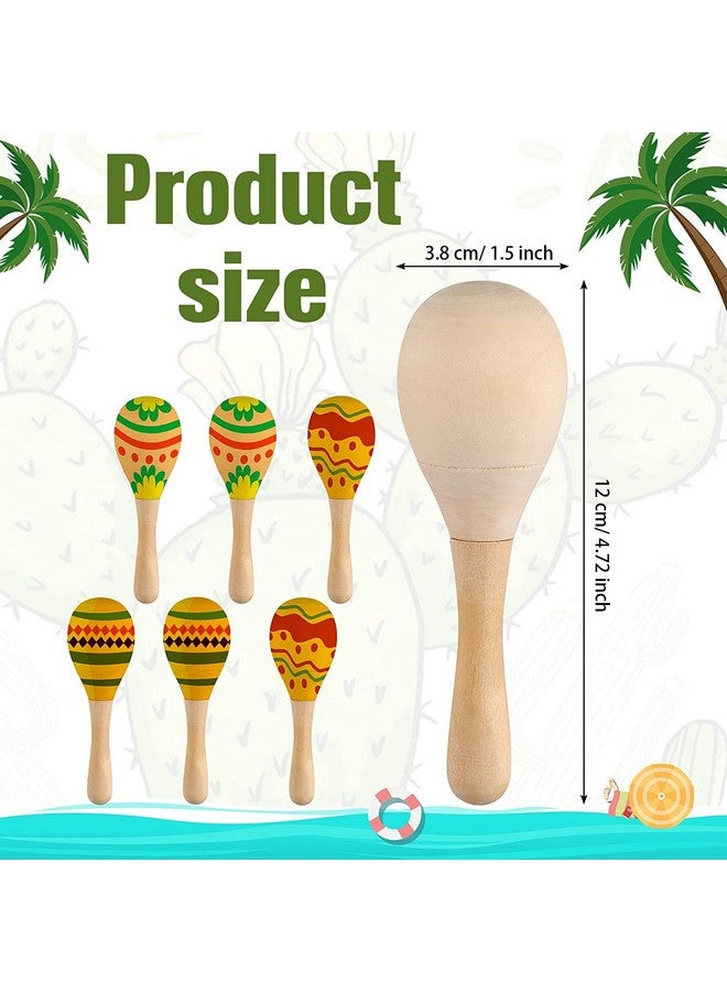 Charniol 24 Pack Diy Wood Kids Maracas Unfinished Hand Painted Maracas Party Favors Mini Wooden Fiesta Maracas For Painting Craft Mexican Fiesta Birthday Baby Shower Luau Party Decor Instruments - Image 2