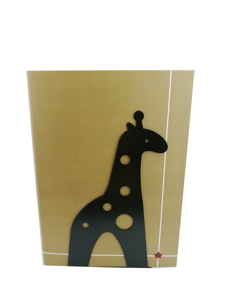 Winterworm Cute Cartoon Giraffe Shape Nonskid Metal Bookends for Kids Gift Decoration(Black) - Image 3