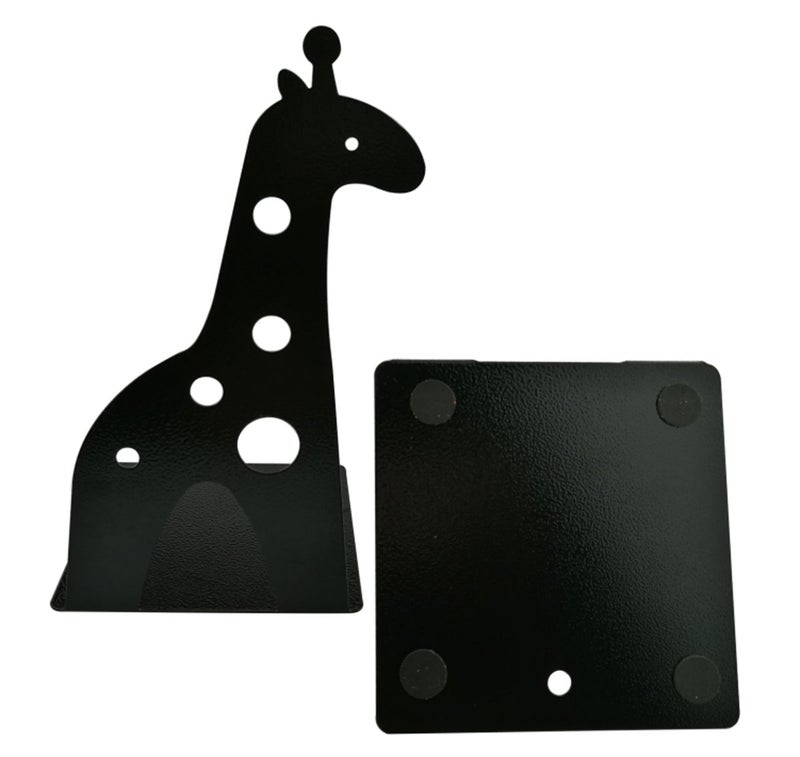 Winterworm Cute Cartoon Giraffe Shape Nonskid Metal Bookends for Kids Gift Decoration(Black) - Image 5