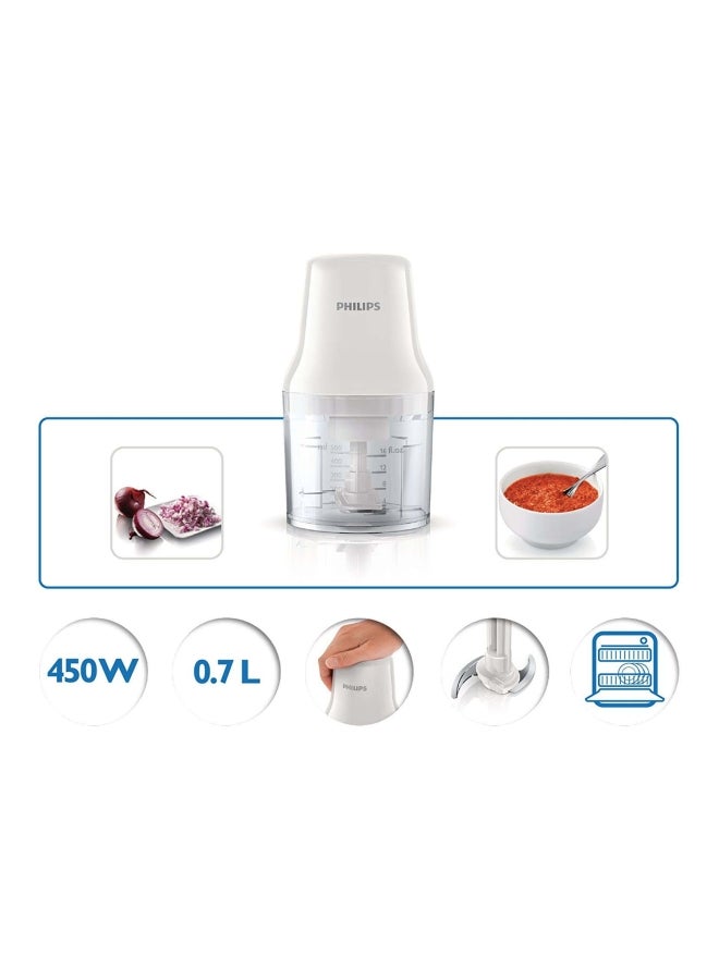 Philips Chopper 450W 0.75 L 450 W HR1393/00 White/Clear - Image 2