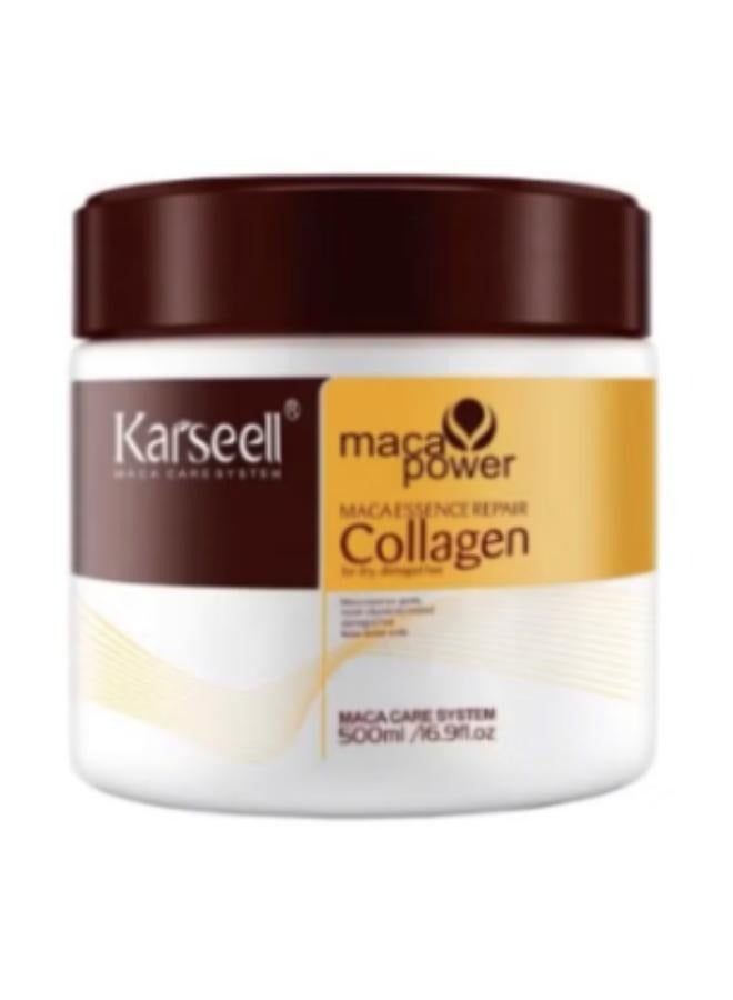 Karseell Collagen Hair Treatment Deep Repair Conditioning Argan Oil Collagen Hair Mask Essence for Dry Damaged Hair All Hair Types 500ml - Image 1