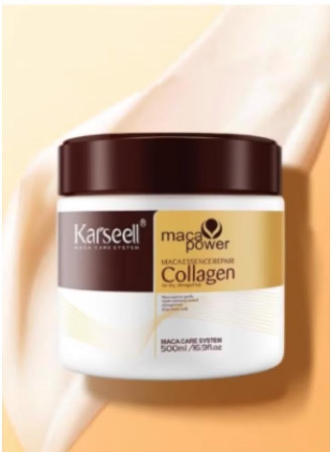 Karseell Collagen Hair Treatment Deep Repair Conditioning Argan Oil Collagen Hair Mask Essence for Dry Damaged Hair All Hair Types 500ml - Image 2
