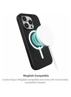 ZAGG Apple iPhone 15 Pro Case , ZAGG Cass - London Snap Series Magsafe Case - Navy Botanical  - Image 5