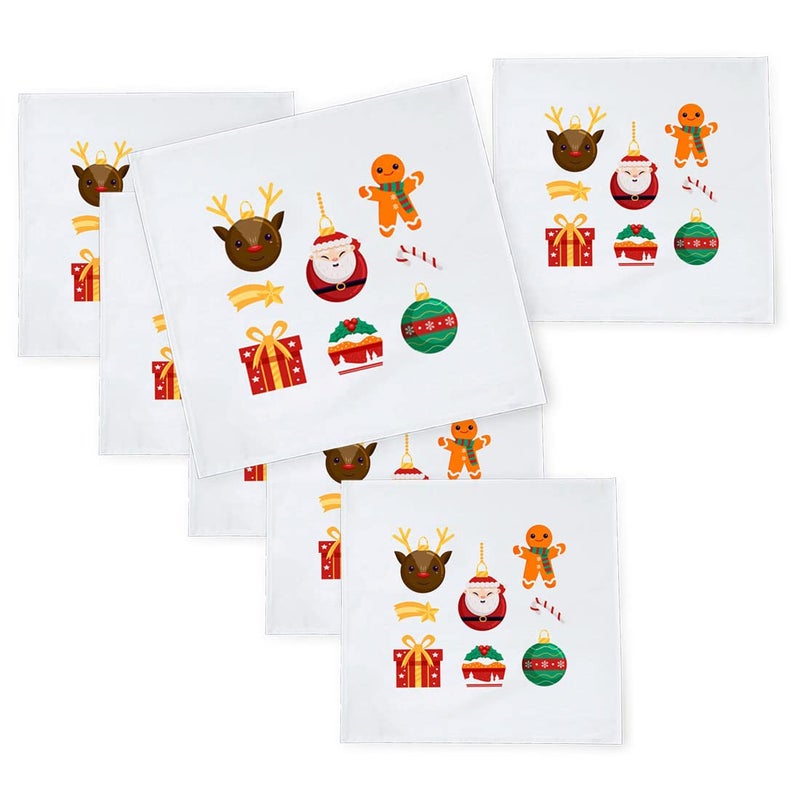 Khakee 6 Pcs Christmas Theme Silk Table Napkins 10x 10 for Xmas Decoration Christmas OrnamentsChristmas Giftxmas21527 - Image 1