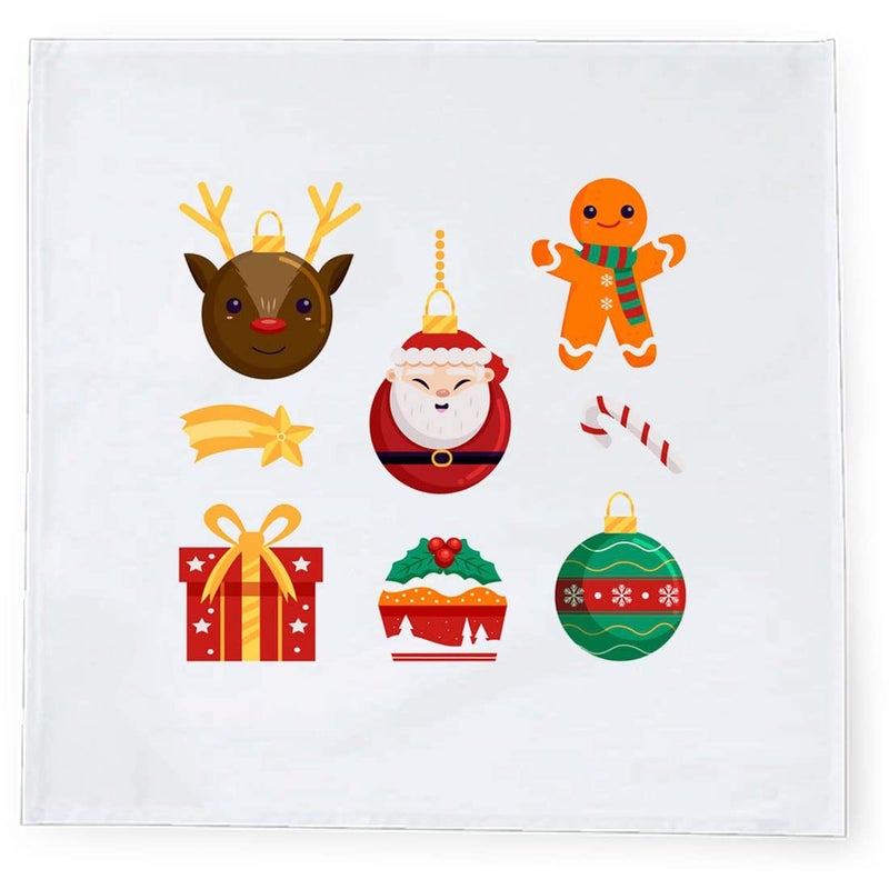 Khakee 6 Pcs Christmas Theme Silk Table Napkins 10x 10 for Xmas Decoration Christmas OrnamentsChristmas Giftxmas21527 - Image 3