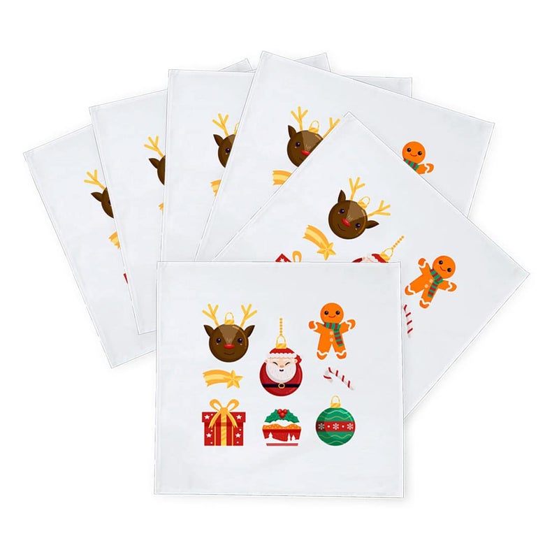 Khakee 6 Pcs Christmas Theme Silk Table Napkins 10x 10 for Xmas Decoration Christmas OrnamentsChristmas Giftxmas21527 - Image 2