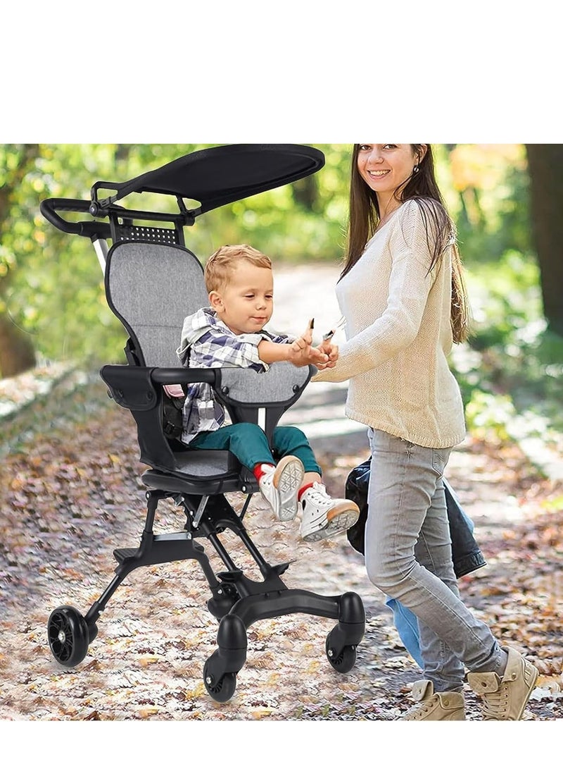 Convenience Lightweight Portable Foldable Toddler Stroller, Baby Stroller, Airplane Stroller, Travel Stroller with 360°-wheel, Sunshine Canopy, Pad, Two Way Push - Image 5