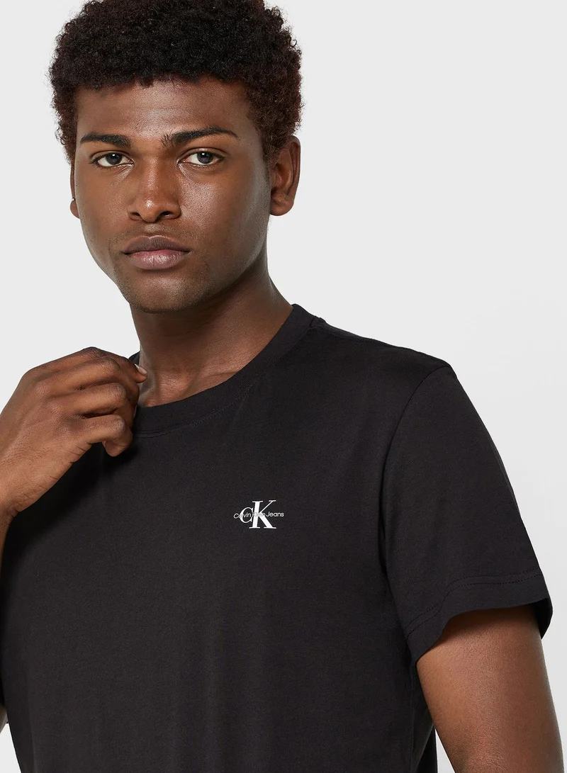Calvin Klein Jeans 2 Pack Of Logo Crew Neck T-Shirt
