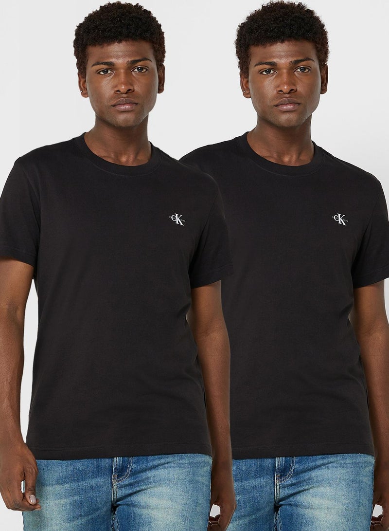 Calvin Klein Jeans 2 Pack Of Logo Crew Neck T-Shirt  - Image 1