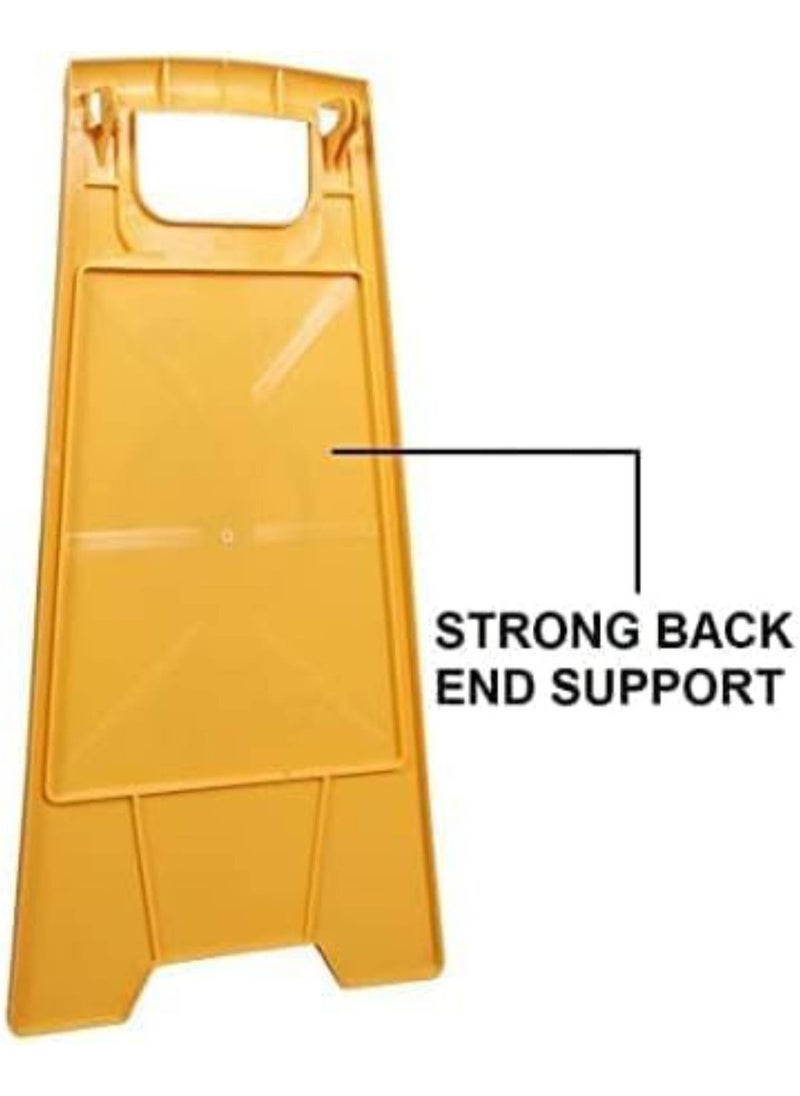 Scrolls - Caution Cleaning in Progress Warning Signs 2-Sided Yellow Caution Board for commercial use, Safety signage - Image 1