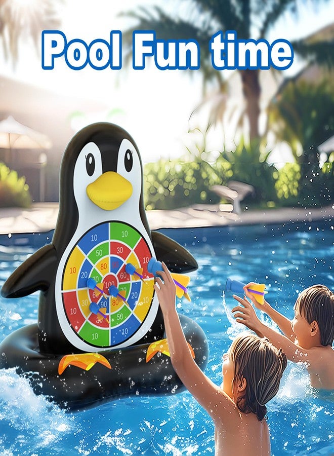 MOONTOY Pool Toys for Kids, Inflatable Penguin Dart Board Game, Pool Games for Beach & Backyard, Summer Water Toys for Boys Girls Ages 6-12, Teens & Adults (Pump Included) - Image 3