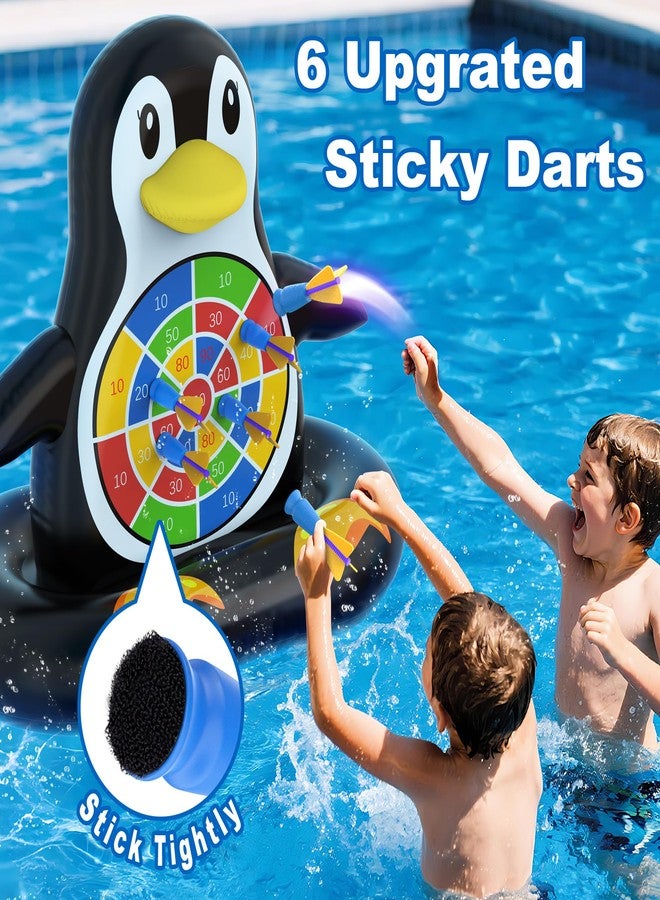MOONTOY Pool Toys for Kids, Inflatable Penguin Dart Board Game, Pool Games for Beach & Backyard, Summer Water Toys for Boys Girls Ages 6-12, Teens & Adults (Pump Included) - Image 2