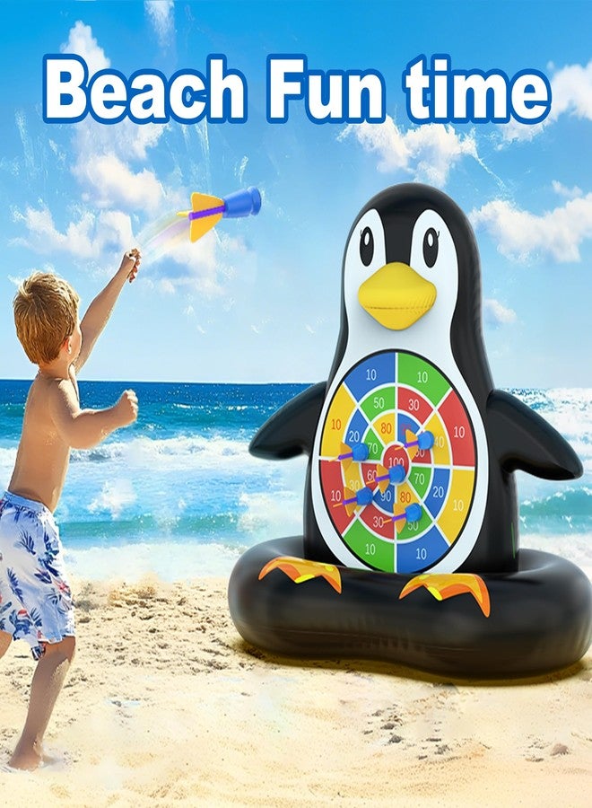 MOONTOY Pool Toys for Kids, Inflatable Penguin Dart Board Game, Pool Games for Beach & Backyard, Summer Water Toys for Boys Girls Ages 6-12, Teens & Adults (Pump Included) - Image 5