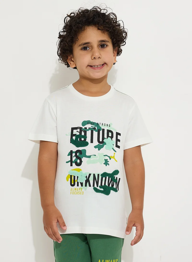 victor and jane Boys' Summer Outfit Set: 2-Piece T-Shirts & Shorts - White & Dark Green (2-8 Years)