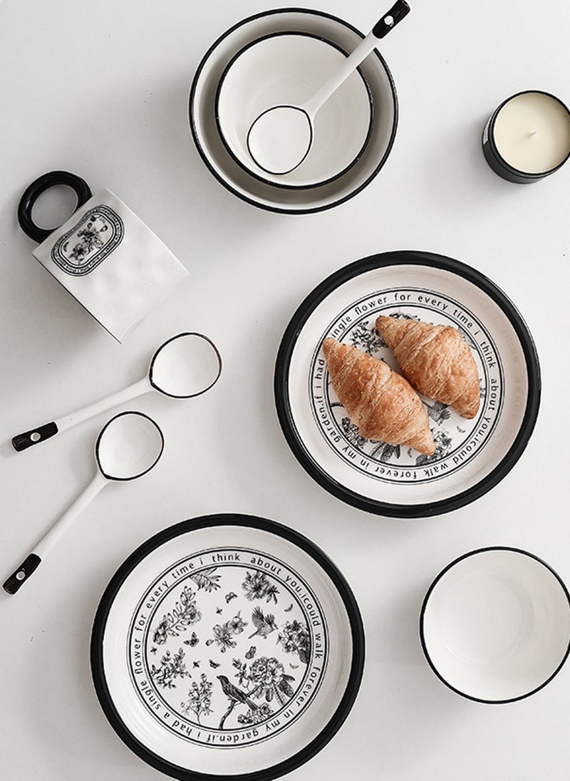 Ceramic Cutlery Gift Set, Set Of Two Bowls (4.6 "), Two Soup Bowls (6 "), Two Cups (300Ml), Two Plates (8 "), Two Pairs Of Chopsticks And Two Spoons, Suitable For Two People - Image 4