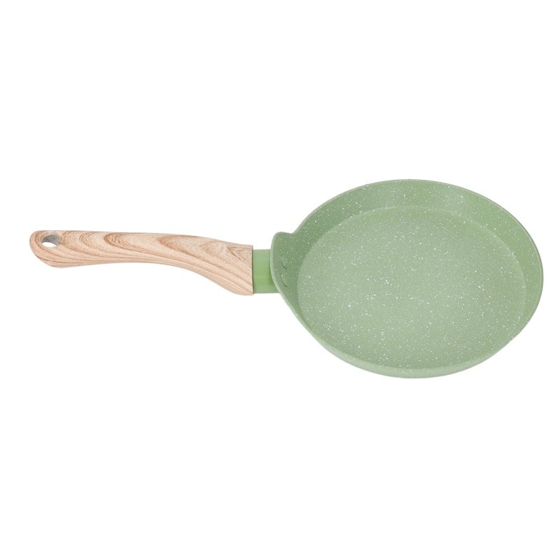 Non Stick Frying Pan: Large Size, Lightweight Durable Build - Wooden Heat Insulated Handle, Even Heat Distribution Skillet for Home Kitchen Stovetops - Image 3