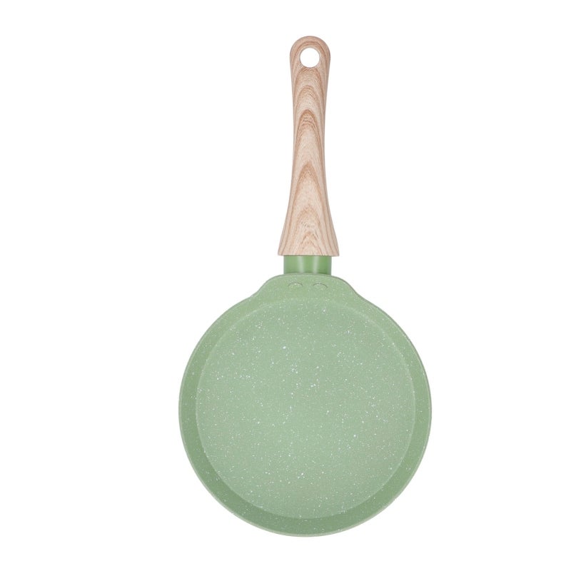 Non Stick Frying Pan: Large Size, Lightweight Durable Build - Wooden Heat Insulated Handle, Even Heat Distribution Skillet for Home Kitchen Stovetops - Image 1