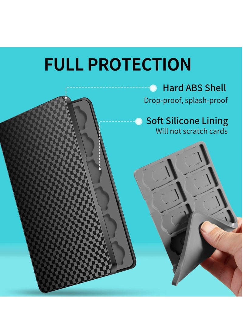 SYOSI Game Card Case for Nintendo Switch & Switch OLED with 24 Cartridge Slots and 24 Micro SD Card Storage, Slim Portable Game Organizer Traveler Gift Accessories with Magnetic Closure - Image 5