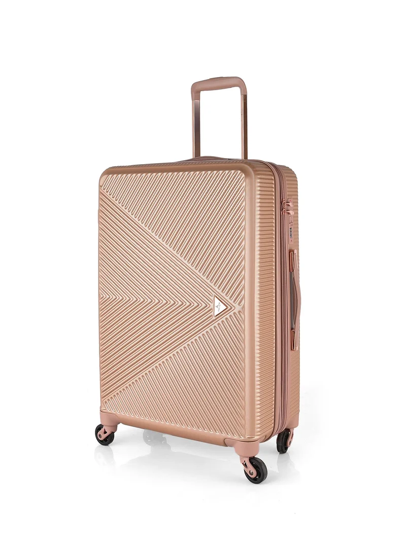 تراك طقم حقائب سفر من ثلاث قطع من Track ABS Trolley HK204/3P، قابل للتوسيع، ذو غلاف صلب، متوفر بأحجام 20 و24 و28 بوصة، مزود بقفل برقم سري وأربع عجلات دوارة مزدوجة.