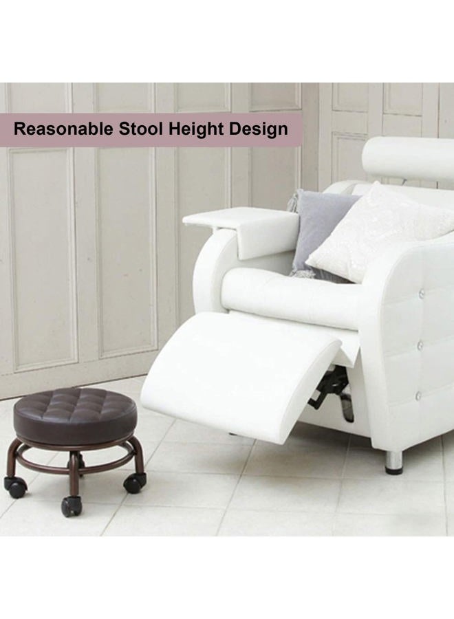 Elitzia Pedicure Foot Stool Beauty Salon SPA Foot Bath Footstool Two Colors Optional Thick Support Seat Quality Wheels ET28499 Brown Colour - Image 2
