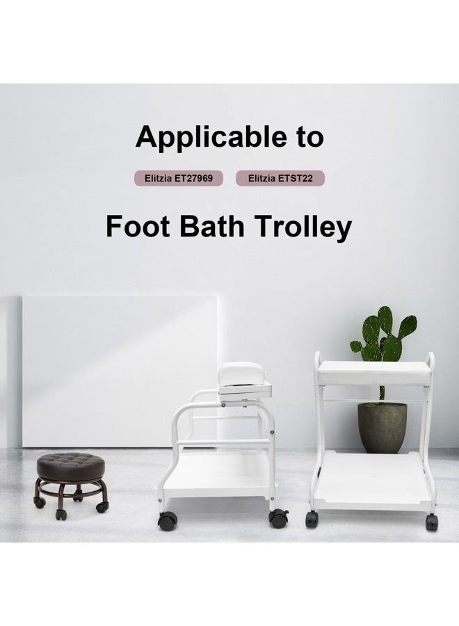 Elitzia Pedicure Foot Stool Beauty Salon SPA Foot Bath Footstool Two Colors Optional Thick Support Seat Quality Wheels ET28499 Brown Colour - Image 5