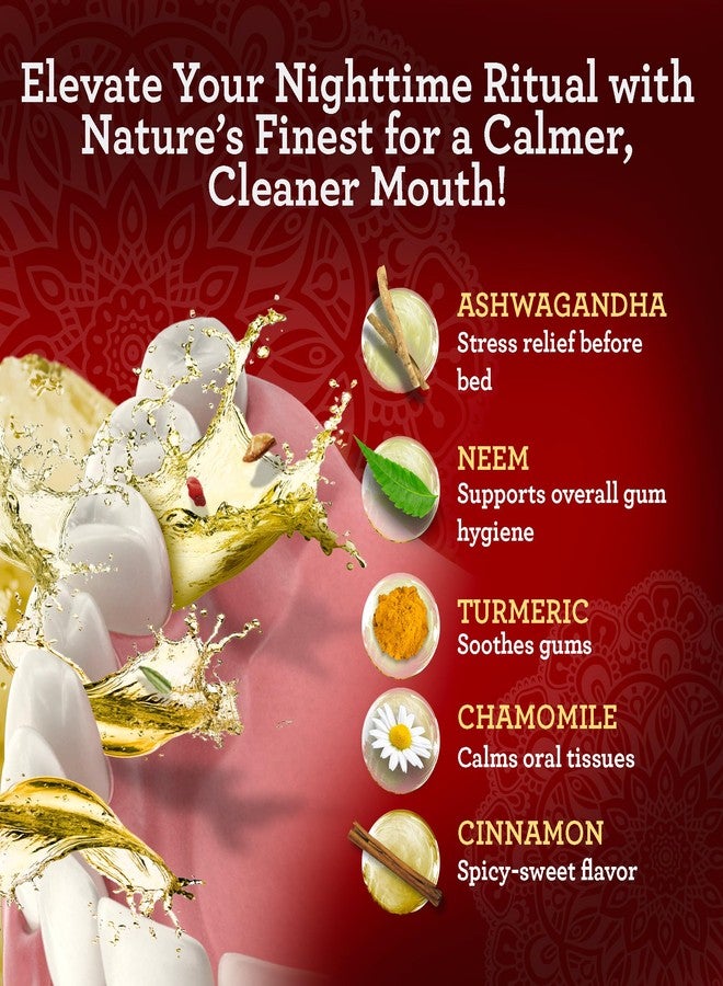GuruNanda Cinnamon Oil Pulling Mouthwash, Promotes Calmness, with Neem & Ashwagandha for Fresh Breath & Happy Gums, Alcohol-Free, with Toothbrush & Tongue Scraper, 8 Oz - Image 5