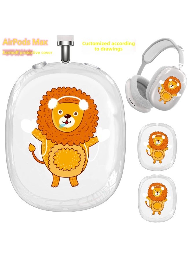 Generic - Suitable For Apple AirPods Max Headphone Protective Case Tpu Soft Rubber Ear Bag Cover Cartoon Pattern Customization-Specification:Transparent - Image 1