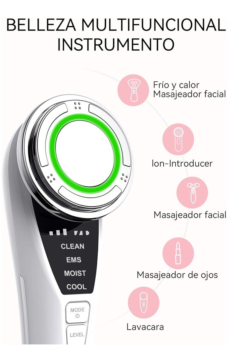 ANLAN ANLAN Face Massager, Ultrasonic Facial Machine Electric Skin Care Beauty Device With EMS+Heated/Cold+Ionic+Red/Blue Light for Cleaning,Make-up Remover,Wrinkle Removal,Skin Tightening  - Image 3